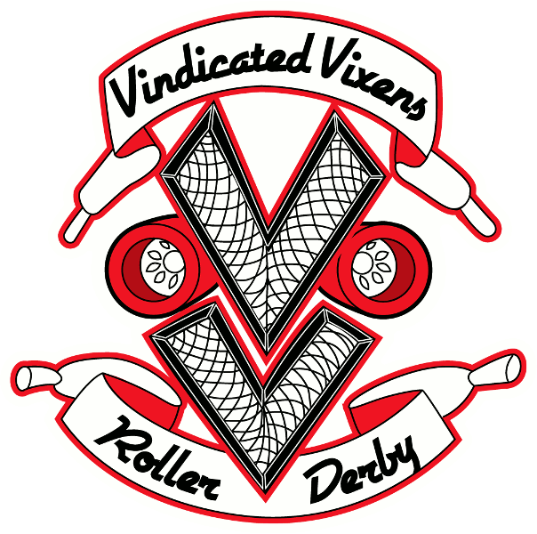 Vindicated Vixens Roller Derby logo